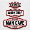 Personalised Text Sign - Novelty Man Cave Workshop Garage Shed Funny Gift Plaque