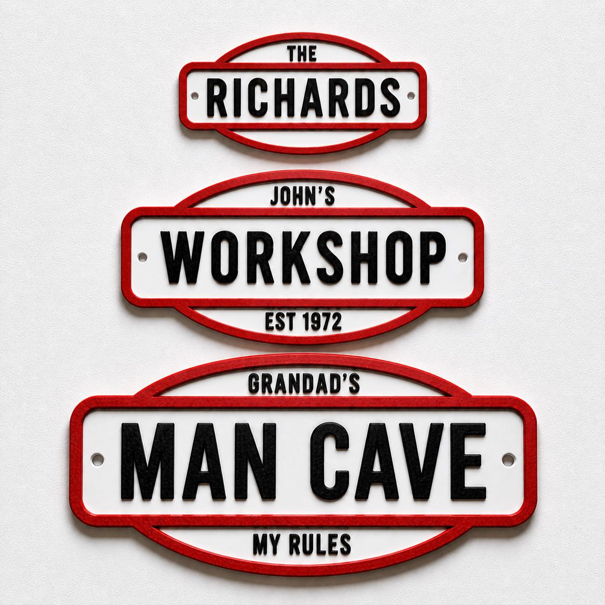 Personalised Text Sign - Novelty Man Cave Workshop Garage Shed Funny Gift Plaque