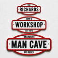 Personalised Text Sign - Novelty Man Cave Workshop Garage Shed Funny Gift Plaque