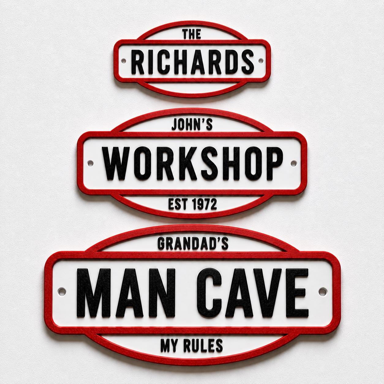 Personalised Text Sign - Novelty Man Cave Workshop Garage Shed Funny Gift Plaque