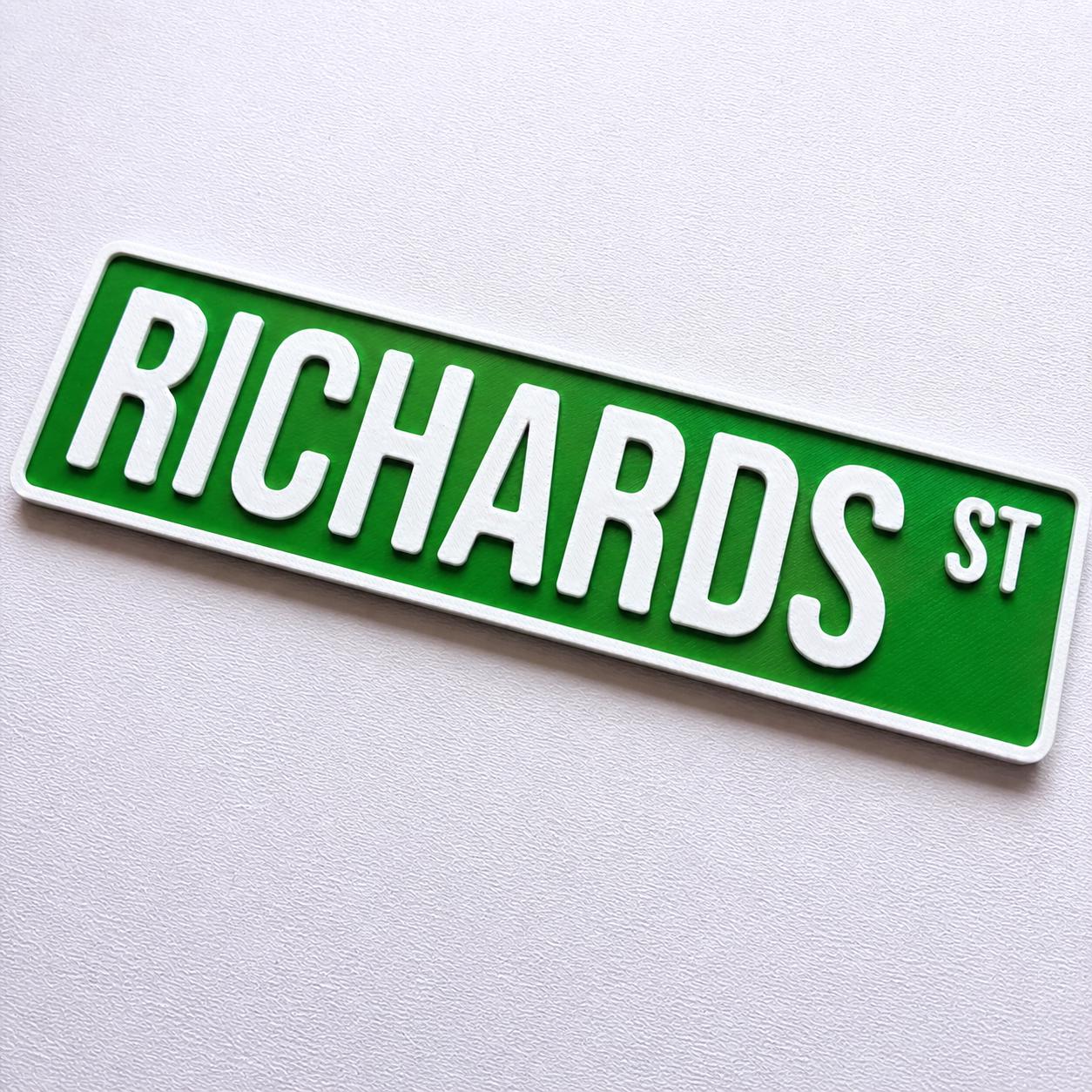 Personalised Text New York Green Street Sign Road Avenue House Decoration Plate