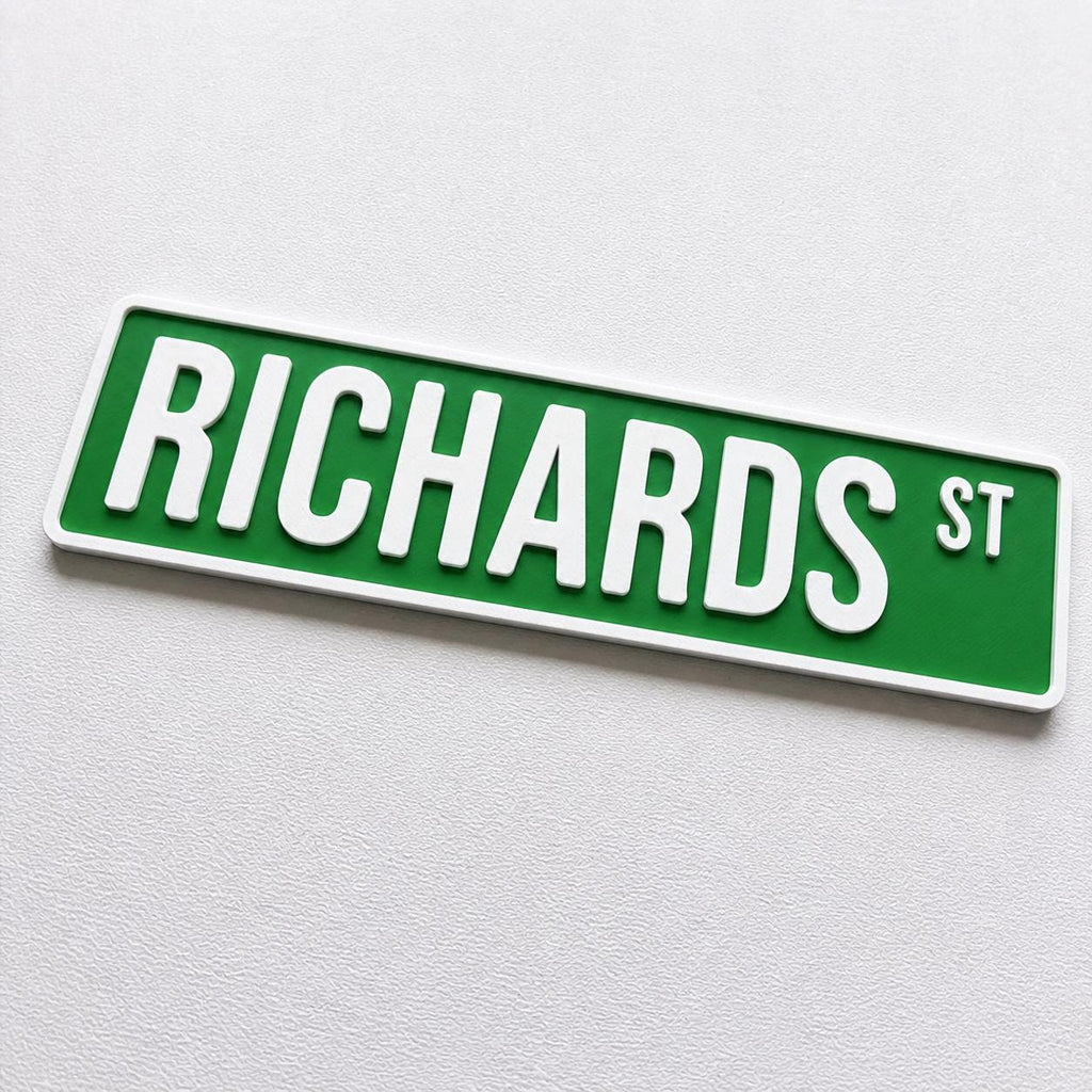 Personalised Text New York Green Street Sign Road Avenue House Decoration Plate