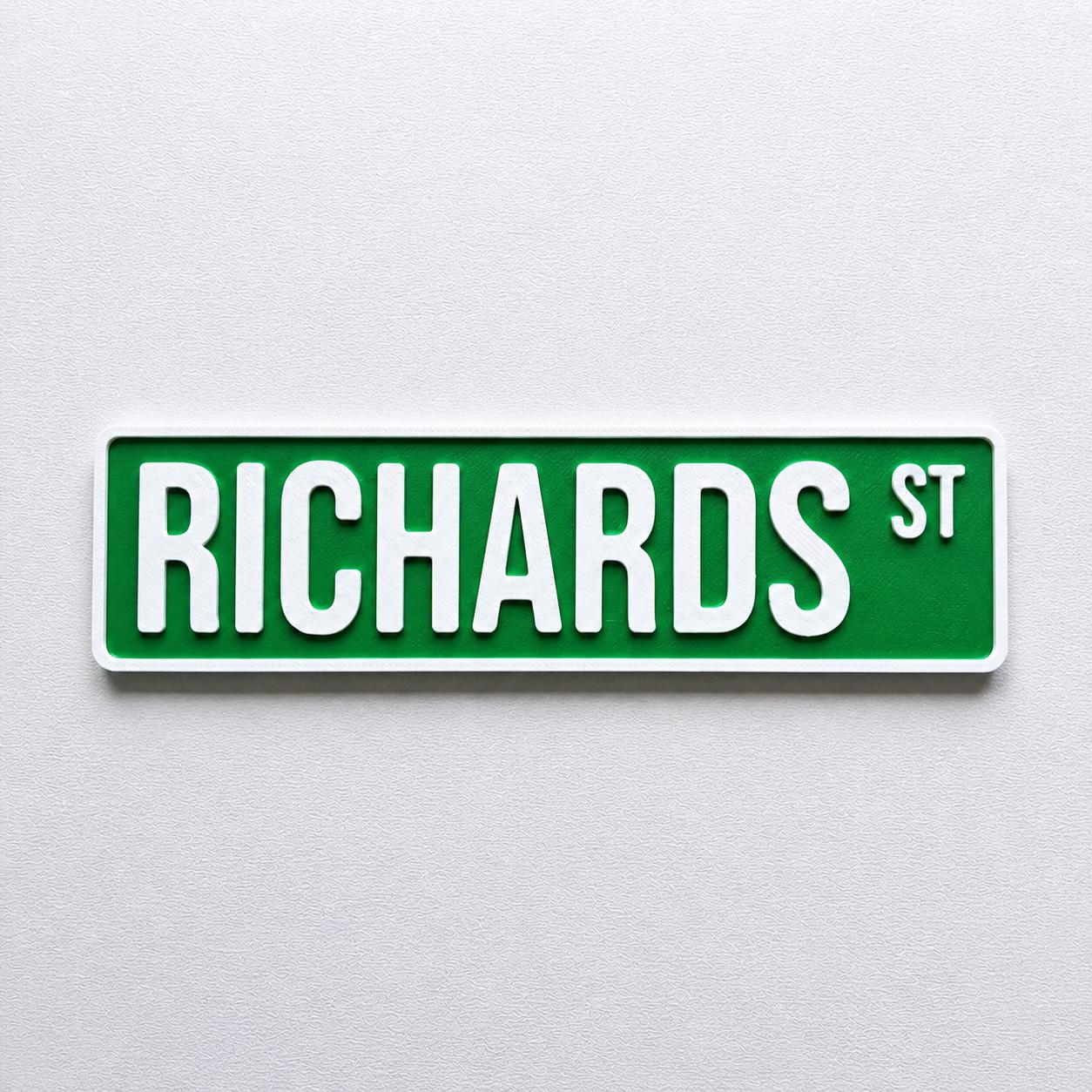 Personalised Text New York Green Street Sign Road Avenue House Decoration Plate
