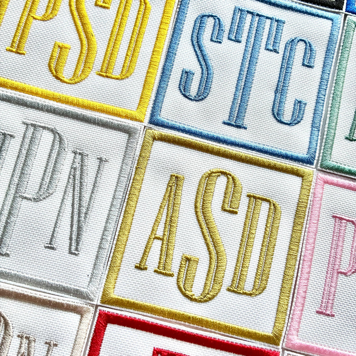 Personalised Embroidered Monogram Initials Patch Iron On & Sew On Custom Text Badge