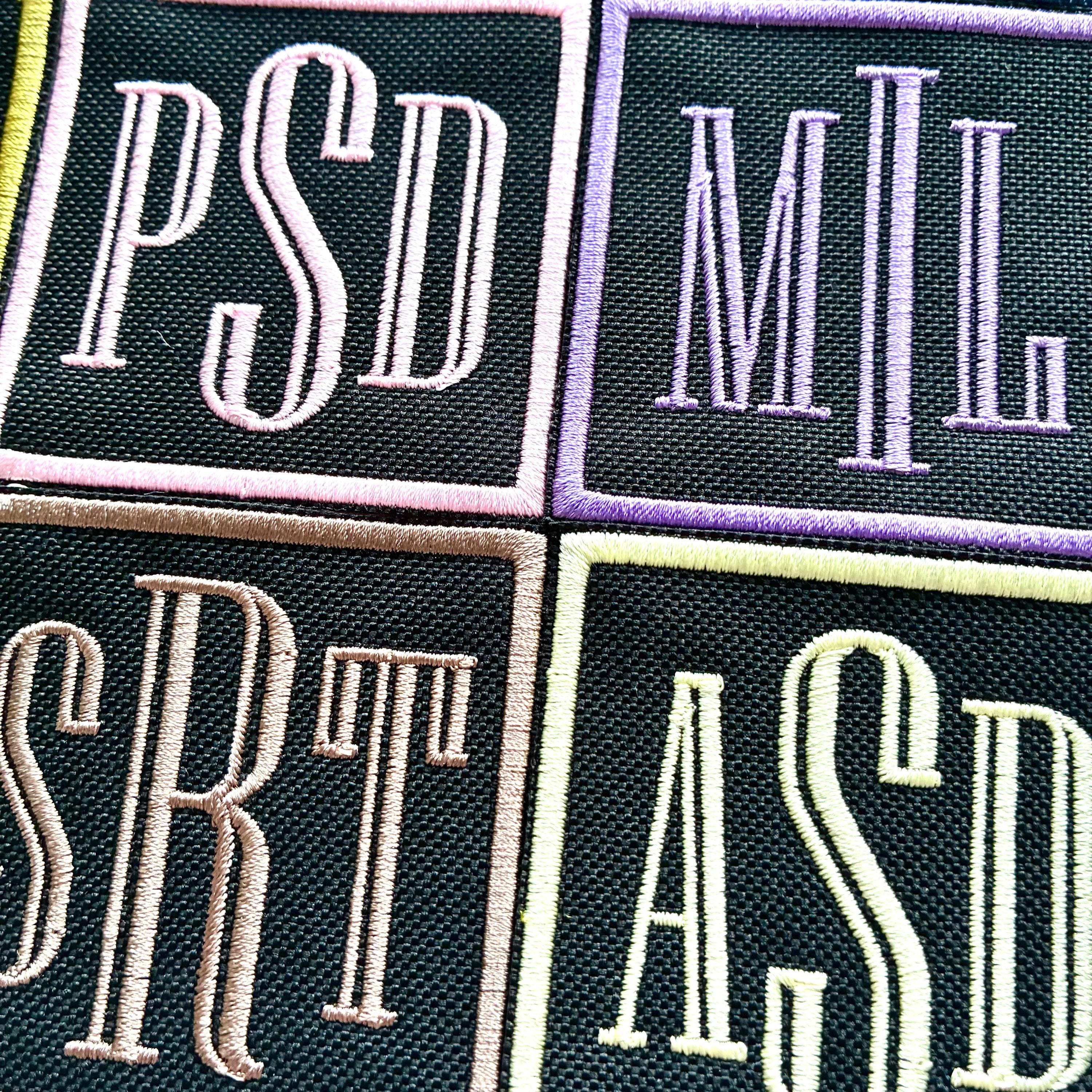 Personalised Embroidered Monogram Initials Patch Iron On & Sew On Custom Text Badge