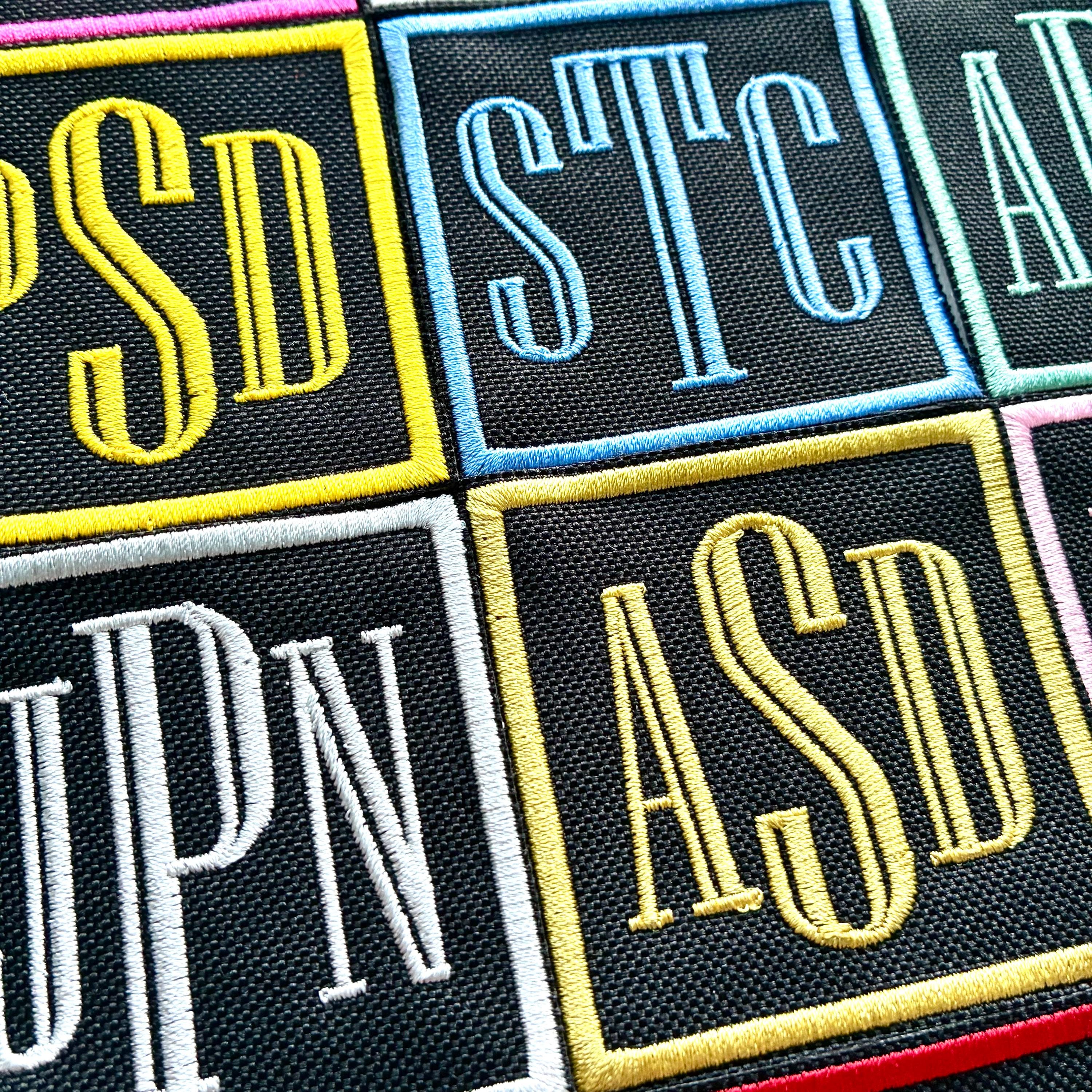 Personalised Embroidered Monogram Initials Patch Iron On & Sew On Custom Text Badge
