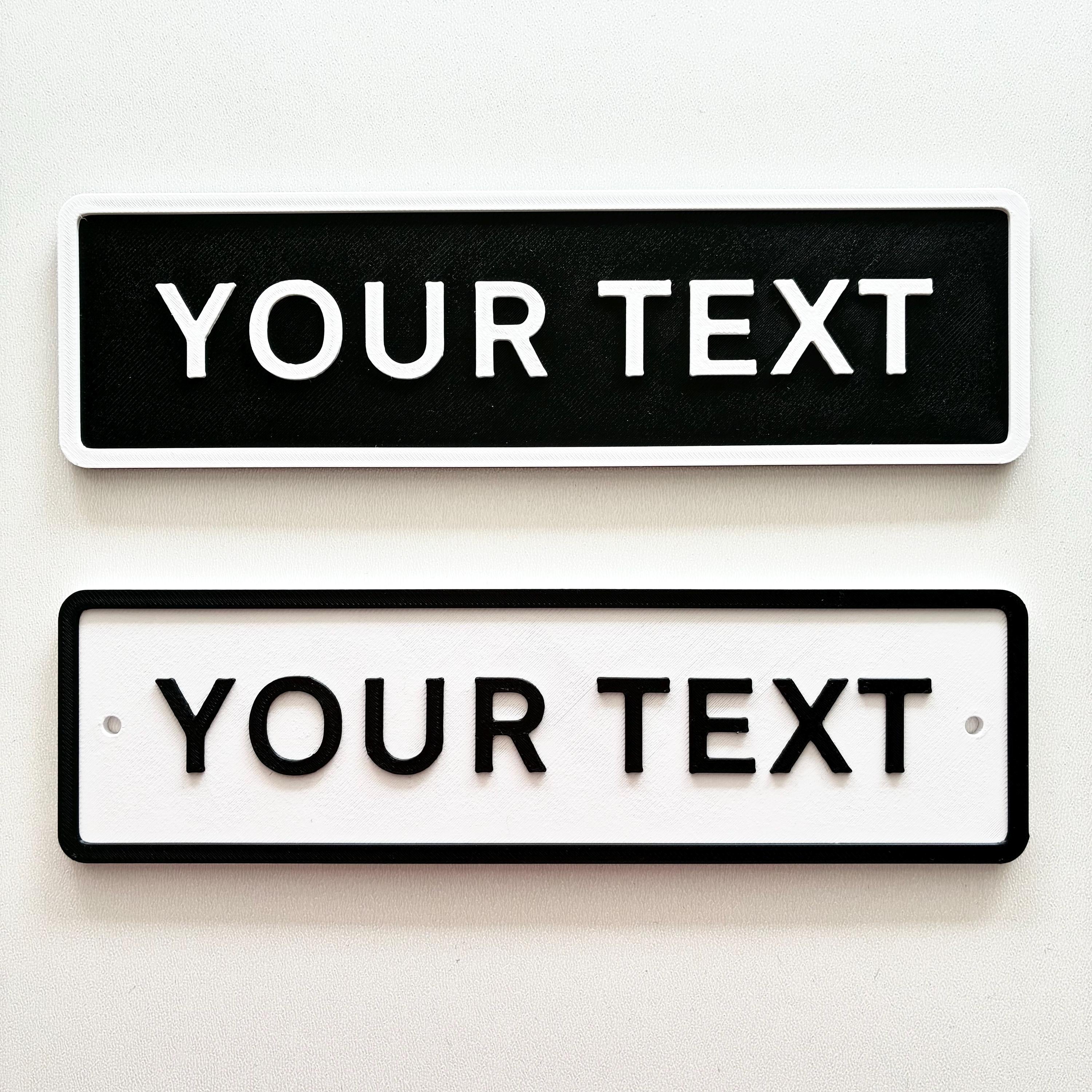 Personalised Your Text Sign – Custom Street Road House Decoration Plate Plaque