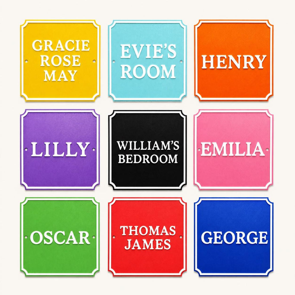 Personalised Kids Name Door Sign – Custom Girls Boys Bedroom Decoration Plate