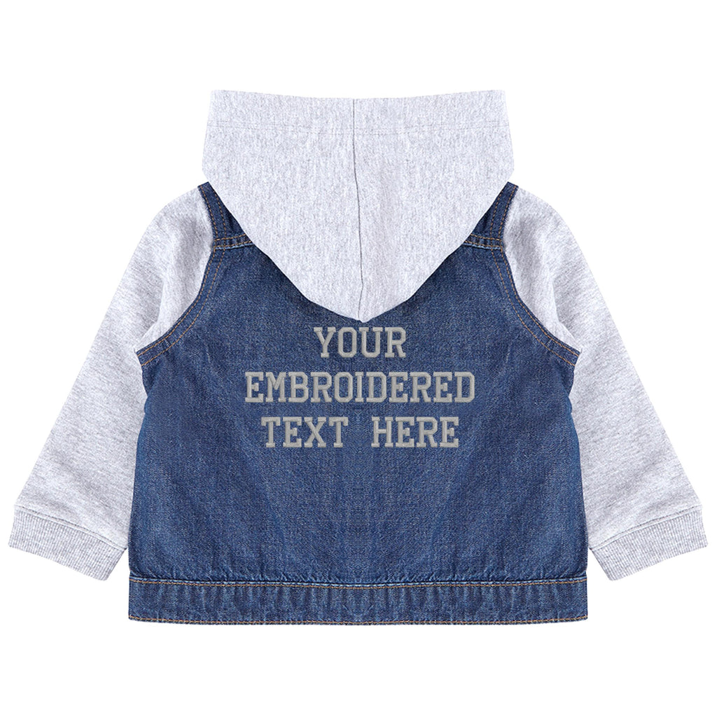 Embroidered Personalised Toddler & Kids Denim Jacket Boys Girls Your Text Name