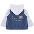 Embroidered Personalised Text Toddler & Kids Denim Jacket Custom Varsity College