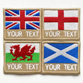Personalised Embroidered Flag Patch 60x50mm Sew/Iron/VELCRO® Custom Text Badge