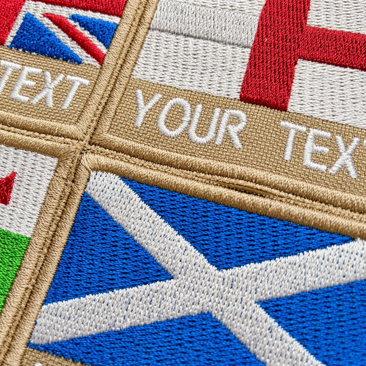 Personalised Embroidered Flag Patch 60x50mm Sew/Iron/VELCRO® Custom Text Badge