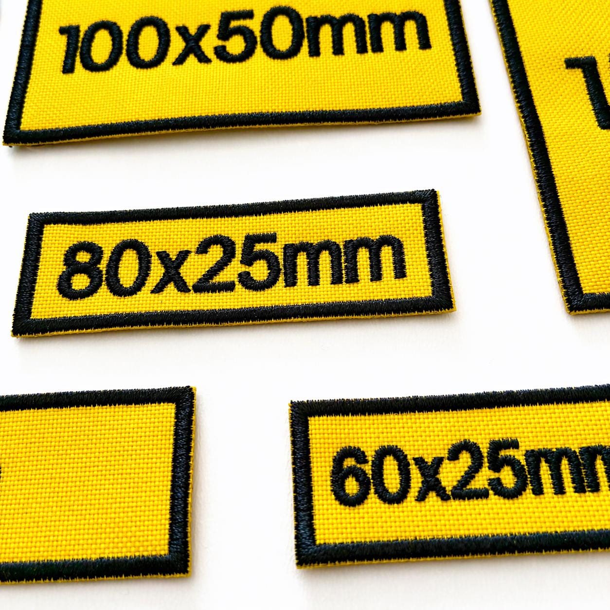 Personalised Embroidered Yellow Patches Sew/Iron/VELCRO® Custom Text Molle Morale Badges