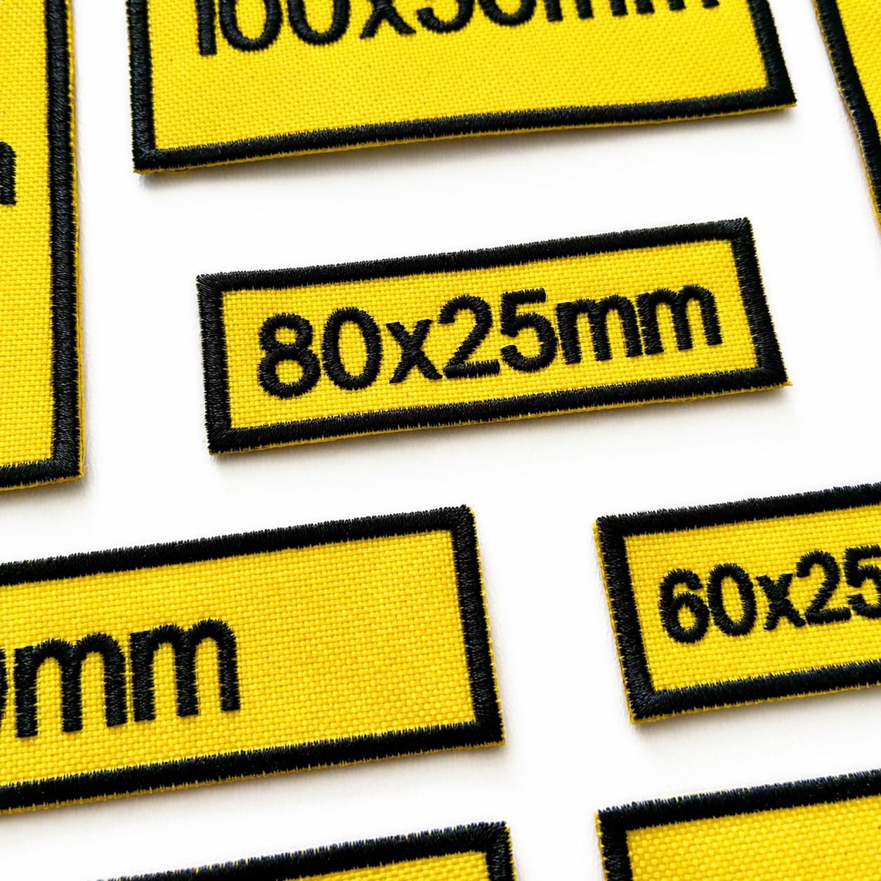 Personalised Embroidered Yellow Patches Sew/Iron/VELCRO® Custom Text Molle Morale Badges