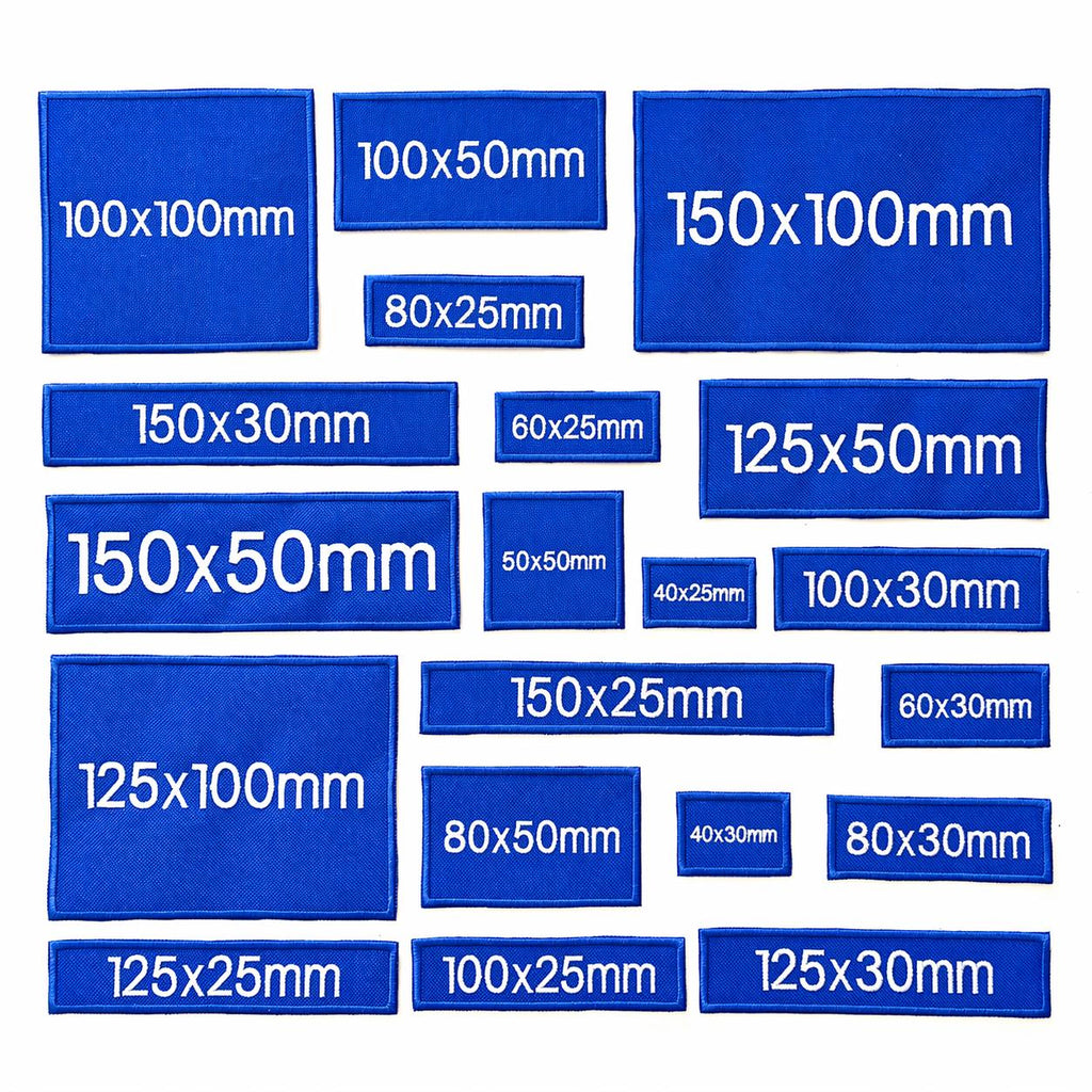 Personalised Embroidered Blue Patches Sew/Iron/VELCRO® Custom Text Molle Morale Badges