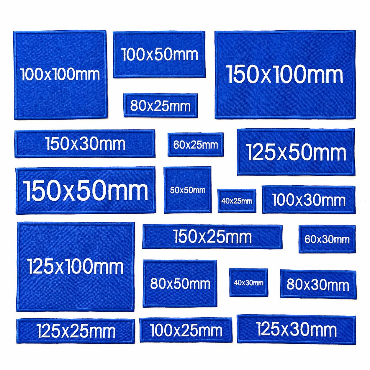 Personalised Embroidered Blue Patches Sew/Iron/VELCRO® Custom Text Molle Morale Badges