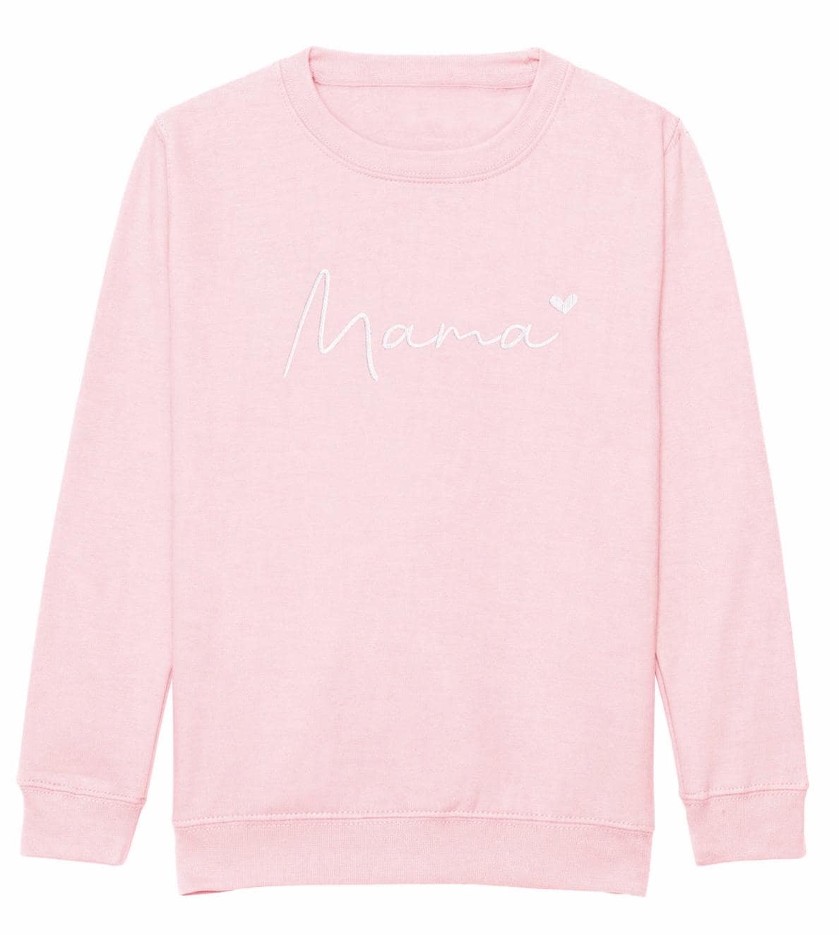 Embroidered Mama & Mini Sweatshirts Pink Matching Mummy Daughter Twinning Outfits