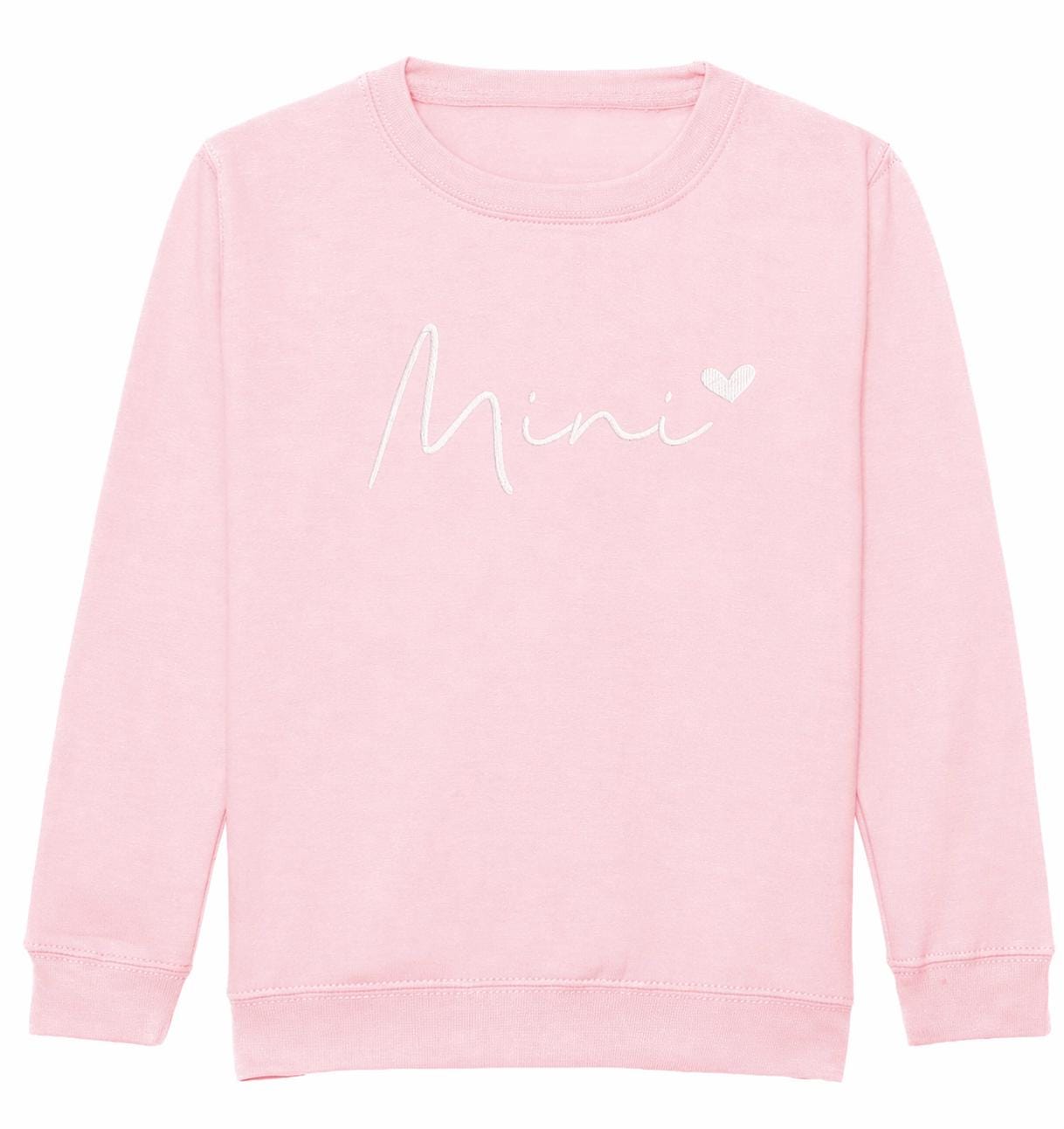 Embroidered Mama & Mini Sweatshirts Pink Matching Mummy Daughter Twinning Outfits