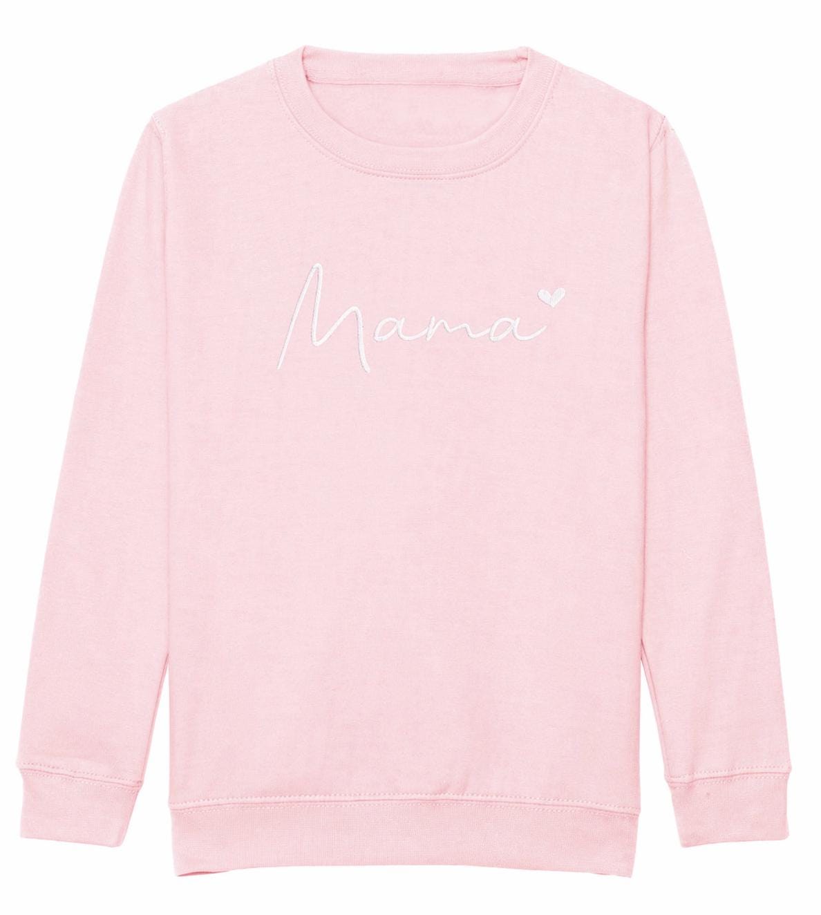 Embroidered Mama & Mini Sweatshirts Pink Matching Mummy Daughter Twinning Outfits
