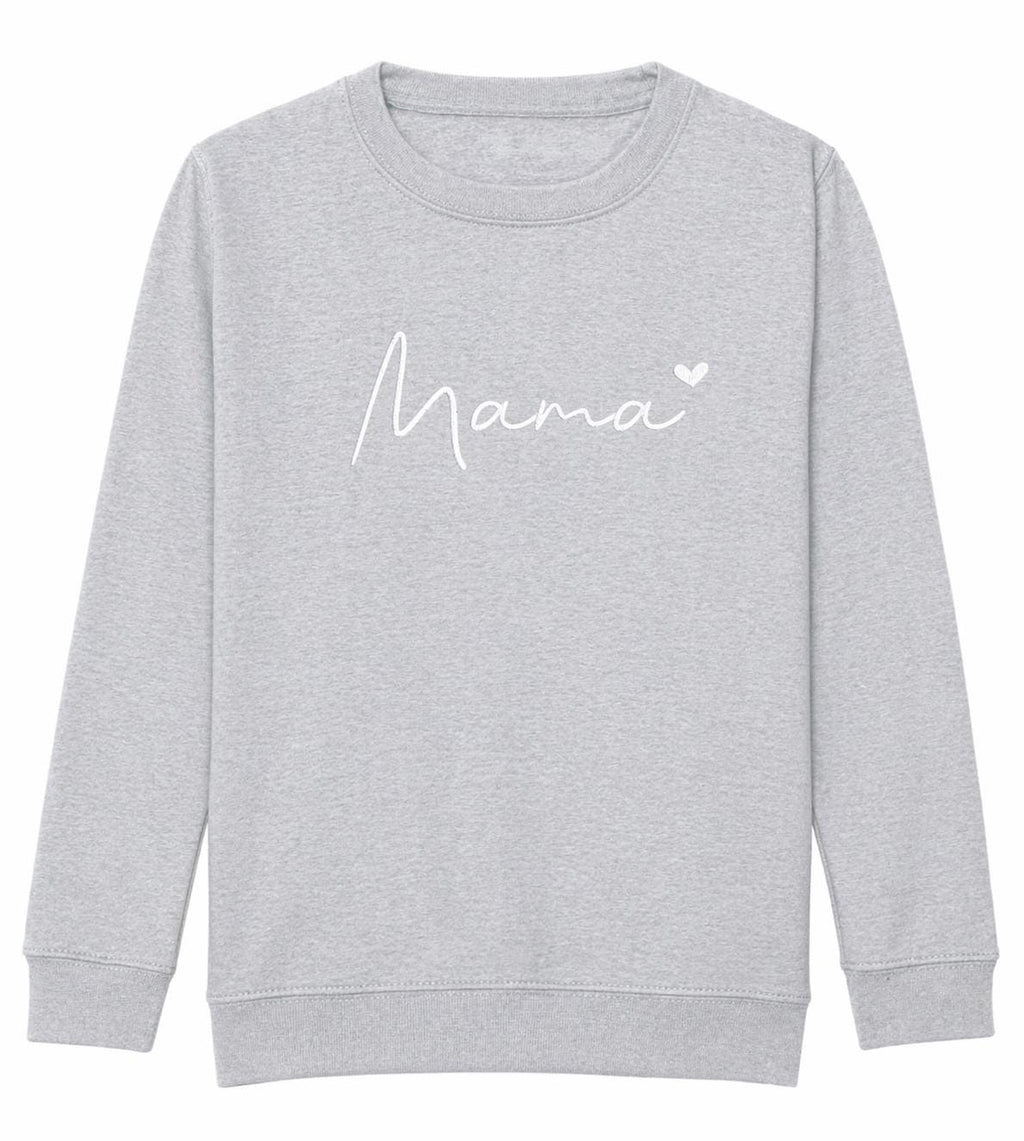 Embroidered Mama & Mini Sweatshirts Grey Matching Mummy Daughter Twinning Outfits