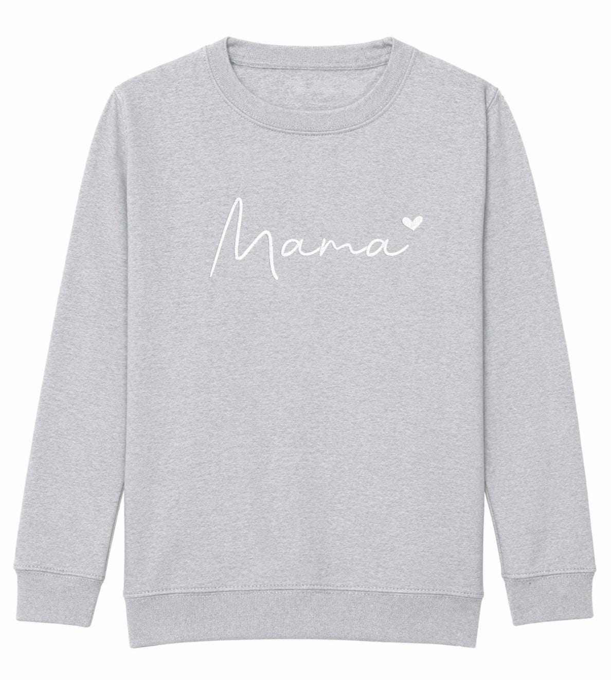 Embroidered Mama & Mini Sweatshirts Grey Matching Mummy Daughter Twinning Outfits