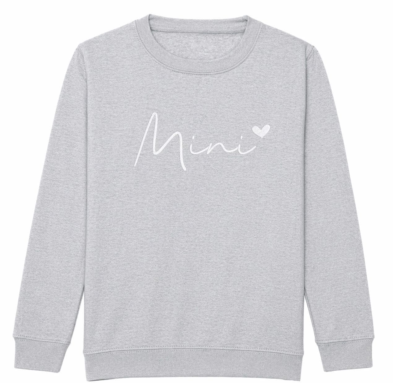 Embroidered Mama & Mini Sweatshirts Grey Matching Mummy Daughter Twinning Outfits