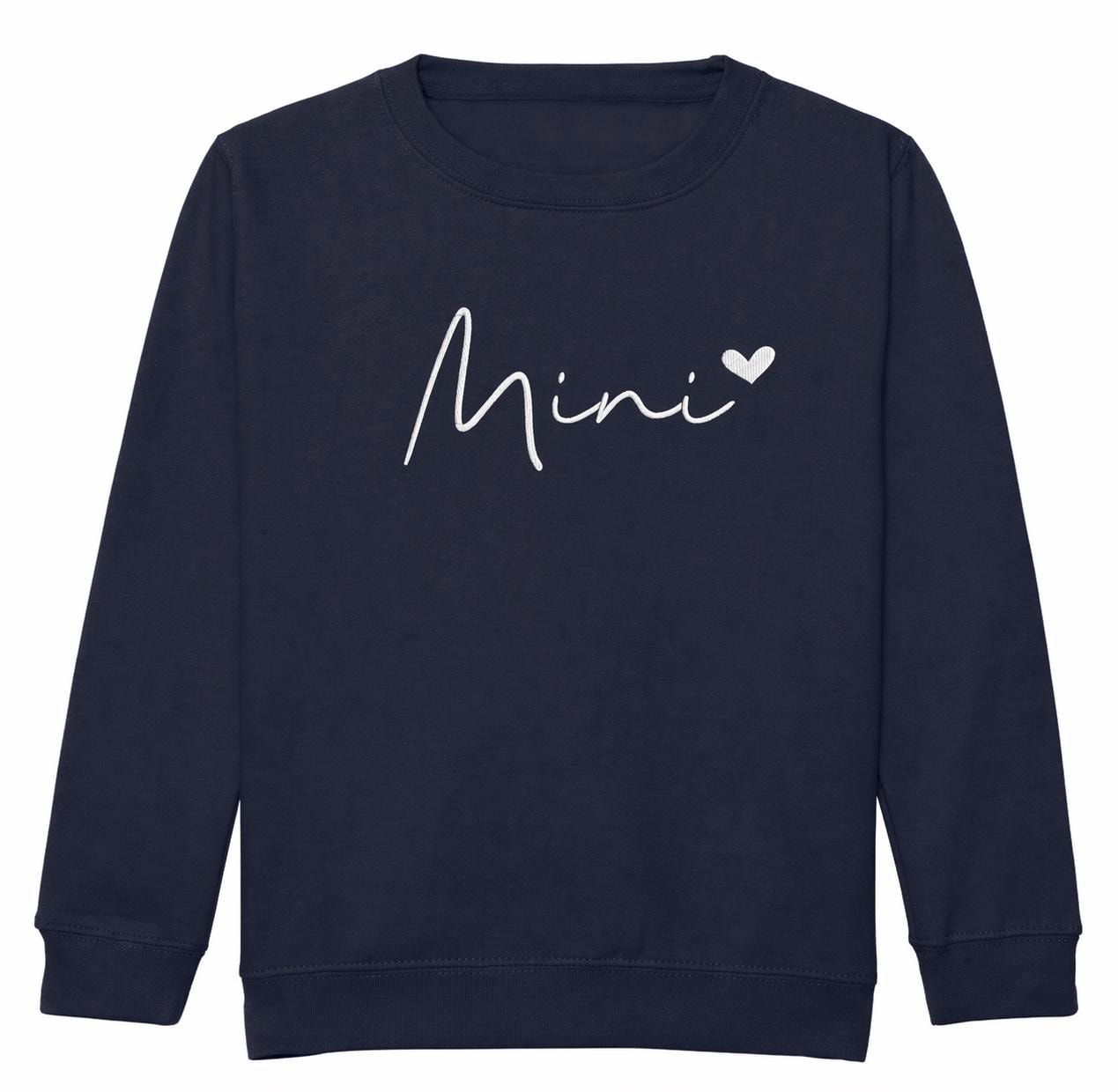 Embroidered Mama & Mini Sweatshirts Navy Matching Mummy Daughter Twinning Outfits