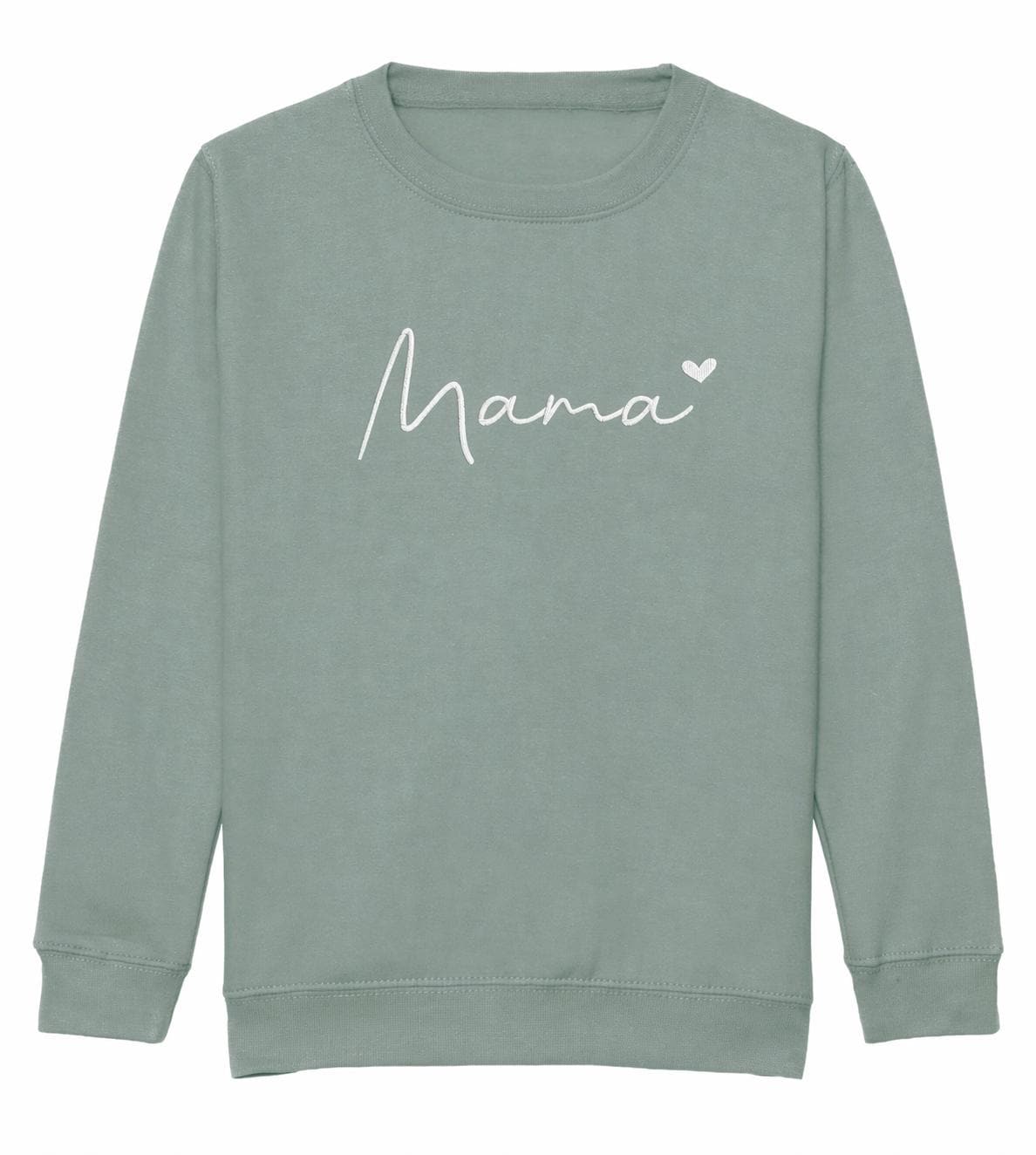 Embroidered Mama & Mini Sweatshirts Green Matching Mummy Daughter Twinning Outfits