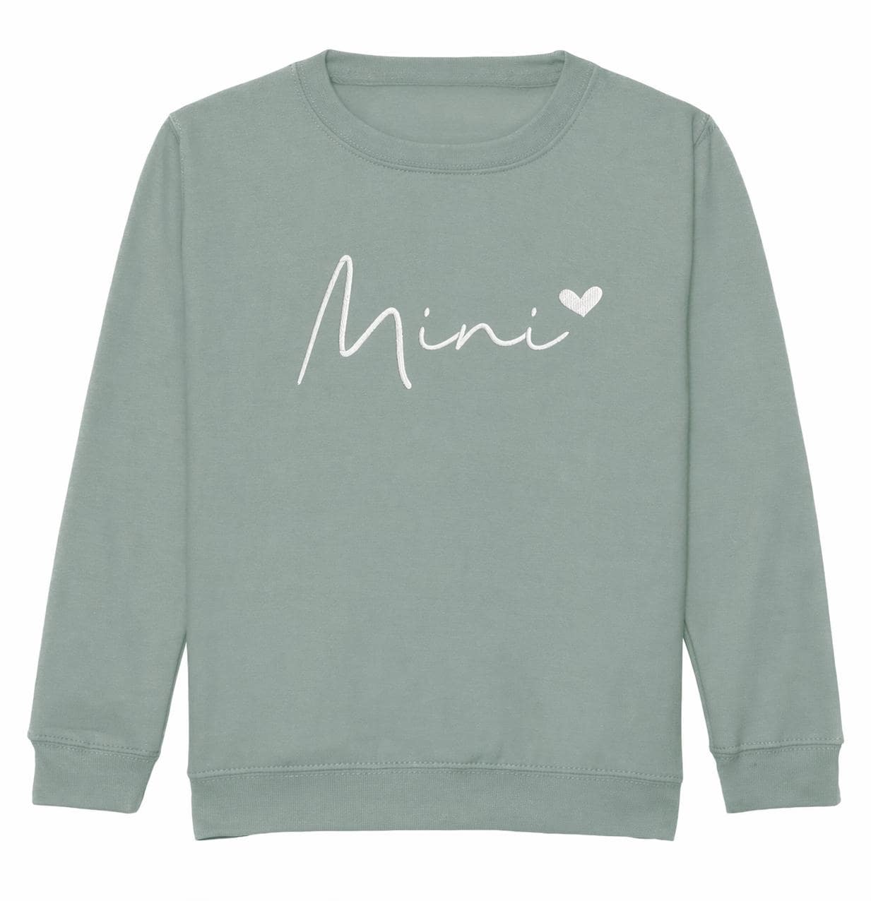 Embroidered Mama & Mini Sweatshirts Green Matching Mummy Daughter Twinning Outfits