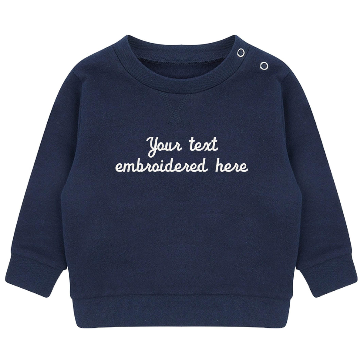 Embroidered Personalised Your Text Boys & Girls Sustainable Sweatshirts Baby and Toddler Custom Design Jumper Gift