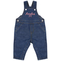 Embroidered Girls Personalised Pink Bow Name Baby & Toddler Cotton Denim Dungarees Custom Text Gift