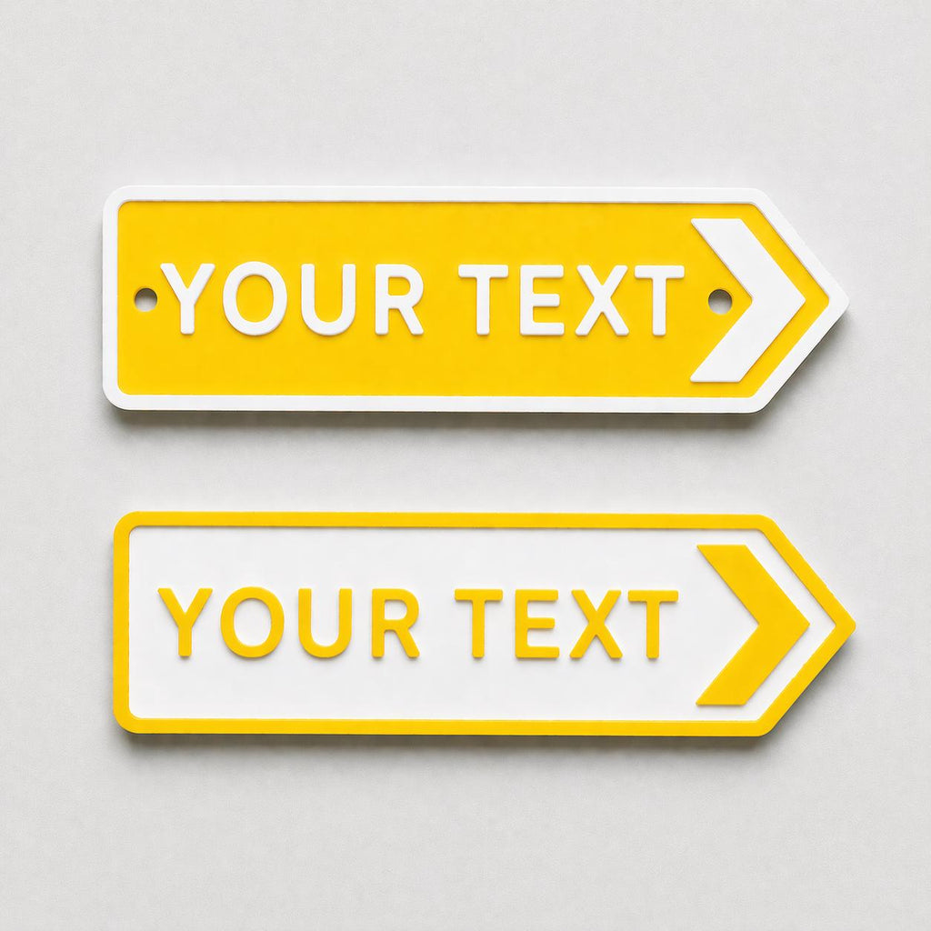 Personalised Your Text Arrow Sign – Custom Street Road House Decoration Plate