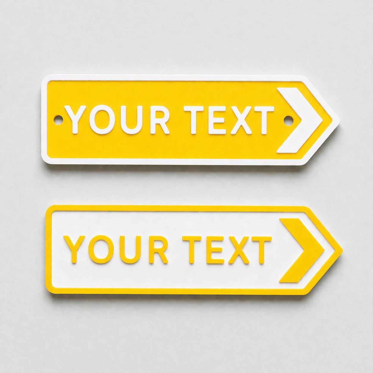 Personalised Your Text Arrow Sign – Custom Street Road House Decoration Plate
