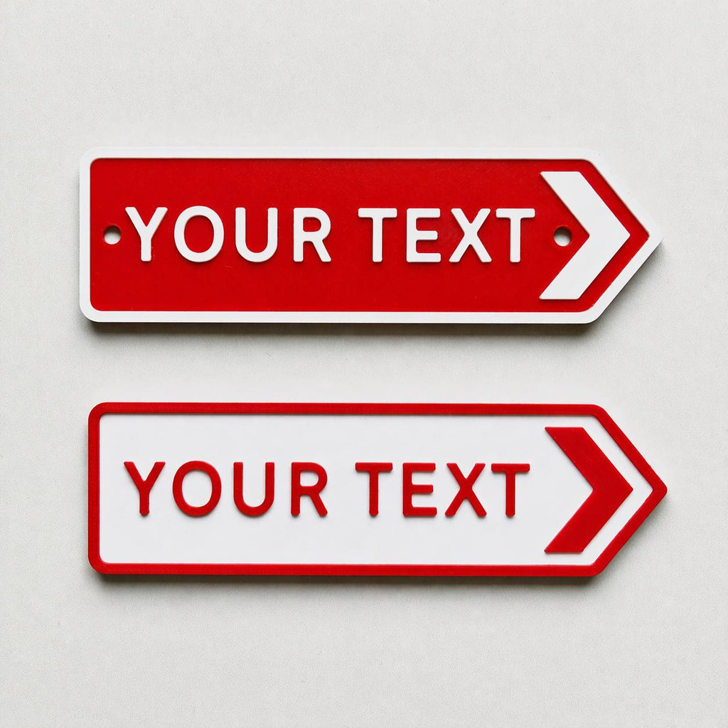 Personalised Your Text Arrow Sign – Custom Street Road House Decoration Plate