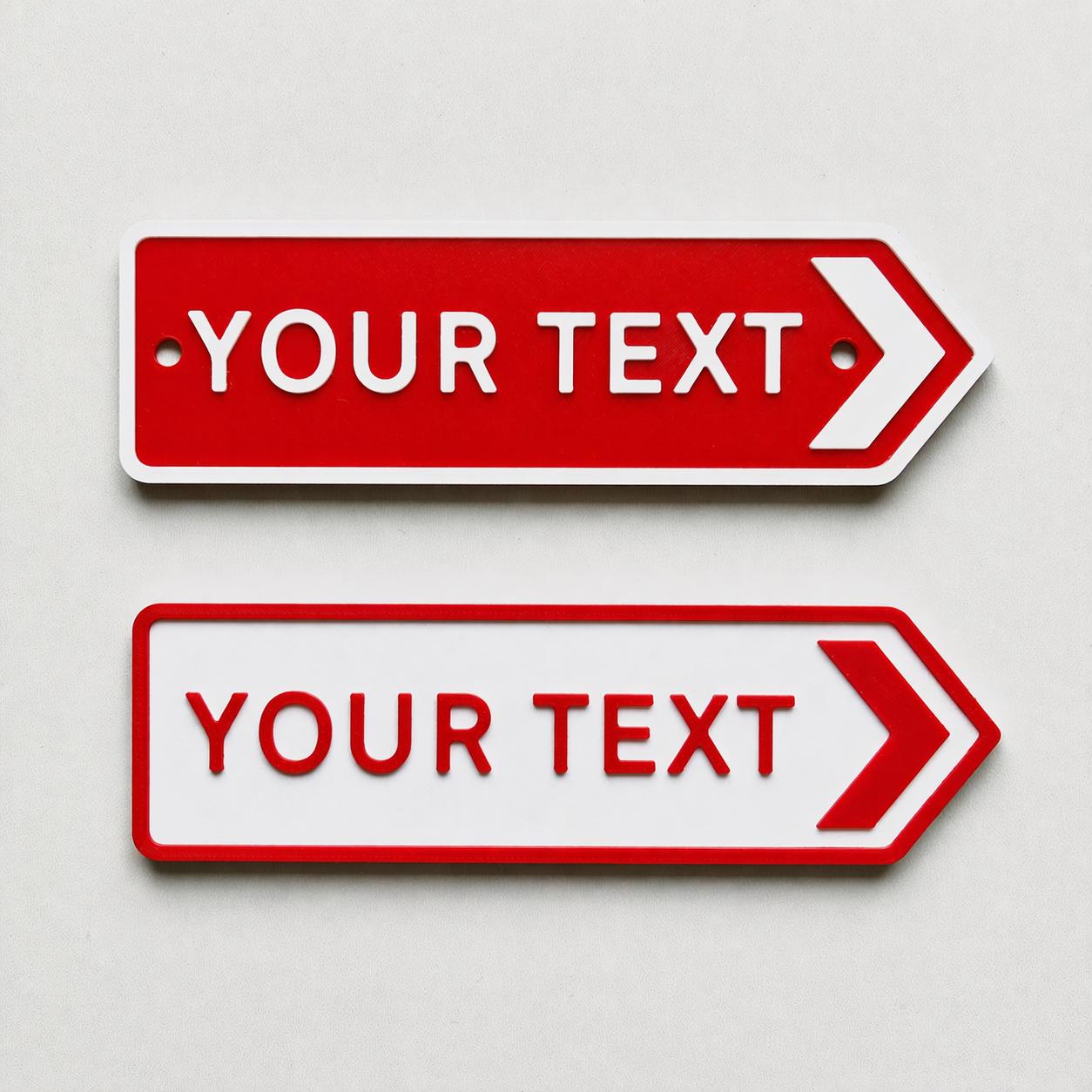 Personalised Your Text Arrow Sign – Custom Street Road House Decoration Plate