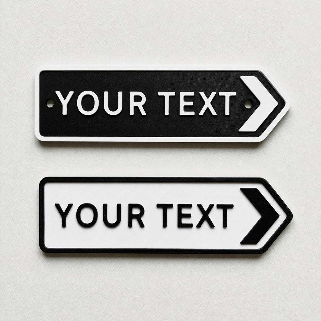 Personalised Your Text Arrow Sign – Custom Street Road House Decoration Plate