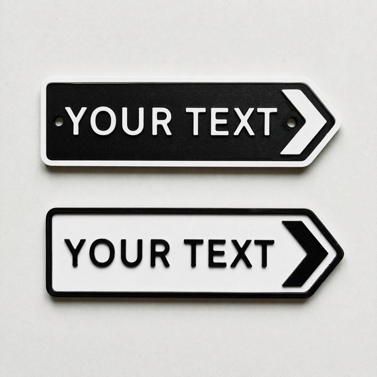 Personalised Your Text Arrow Sign – Custom Street Road House Decoration Plate