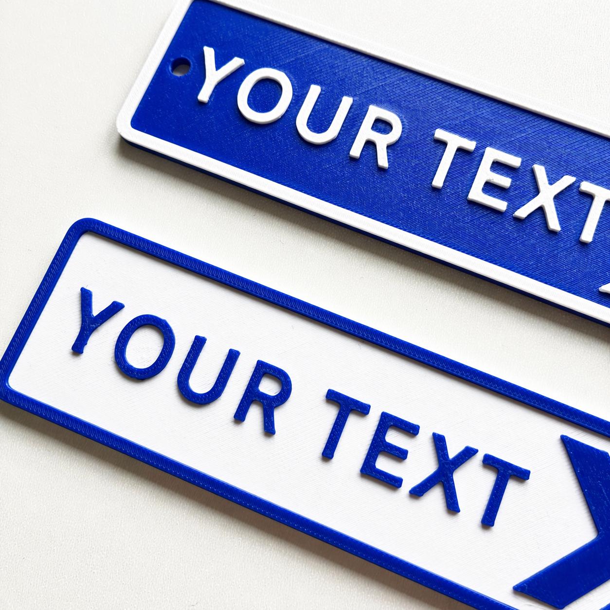 Personalised Your Text Arrow Sign – Custom Street Road House Decoration Plate