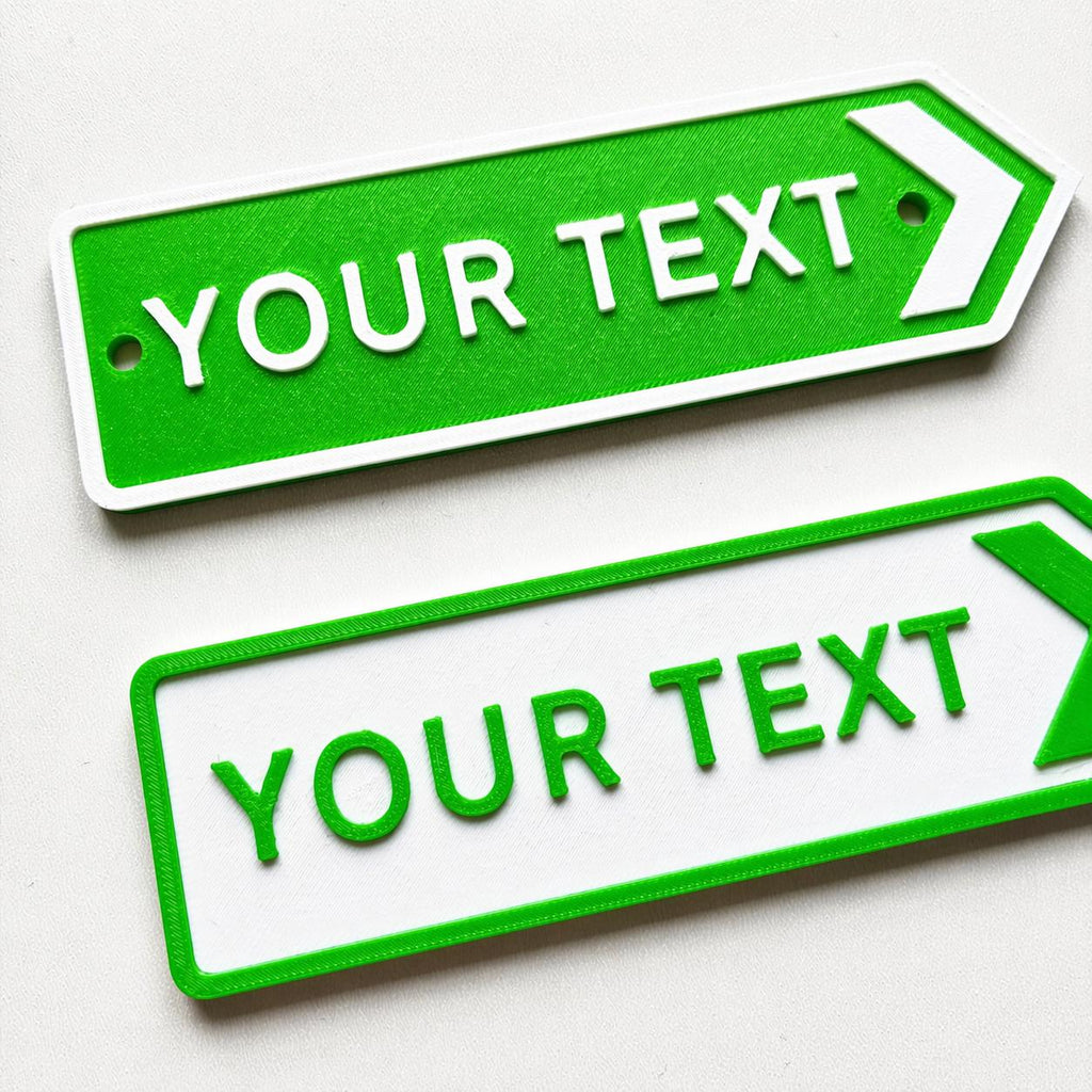Personalised Your Text Arrow Sign – Custom Street Road House Decoration Plate