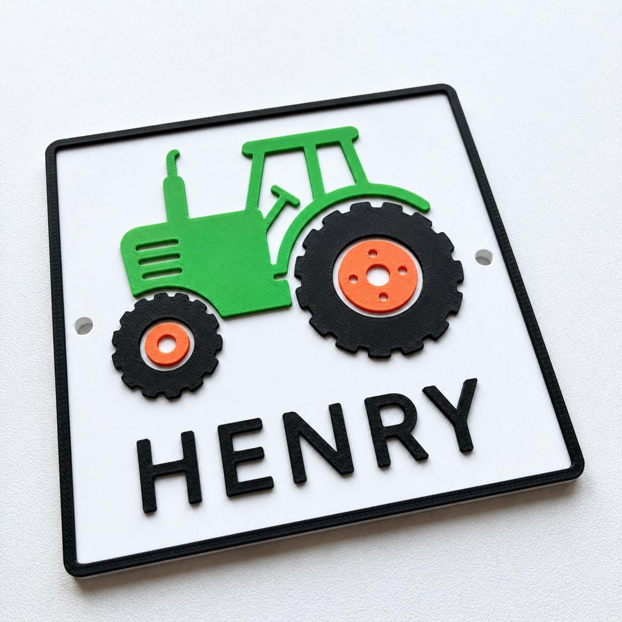 Personalised Boys Name Tractor Door Sign – Custom Kids Bedroom Decoration Plate
