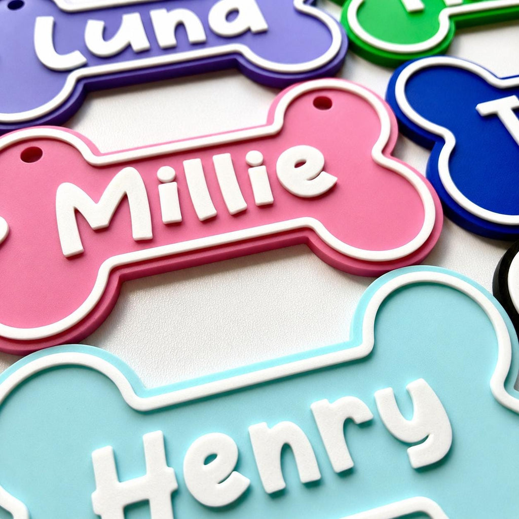 Personalised Dog Name Bone Sign – Custom Pet Crate Cage House Decoration Plate