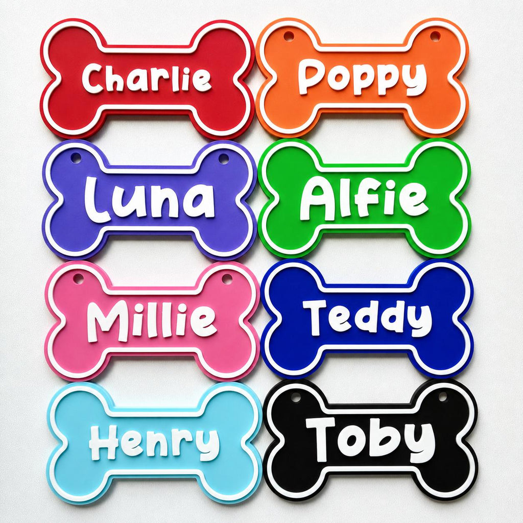 Personalised Dog Name Bone Sign – Custom Pet Crate Cage House Decoration Plate