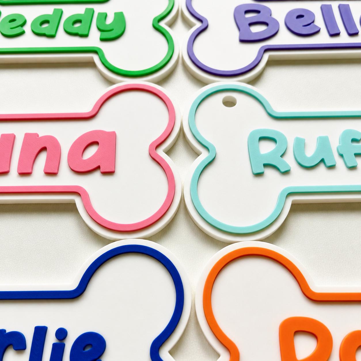 Personalised Dog Name Bone Sign – Custom Pet Crate Cage House Decoration Plate