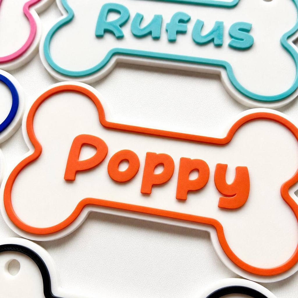 Personalised Dog Name Bone Sign – Custom Pet Crate Cage House Decoration Plate