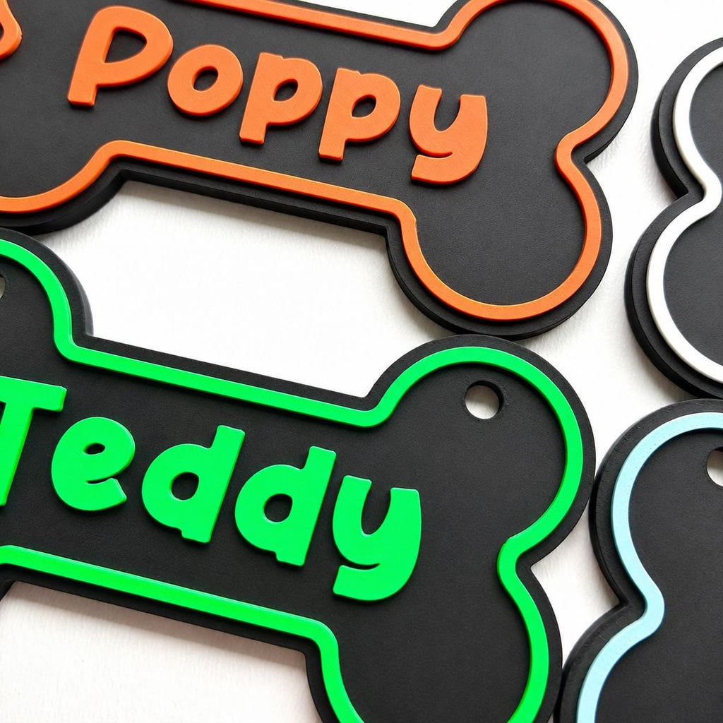 Personalised Dog Name Bone Sign – Custom Pet Crate Cage House Decoration Plate