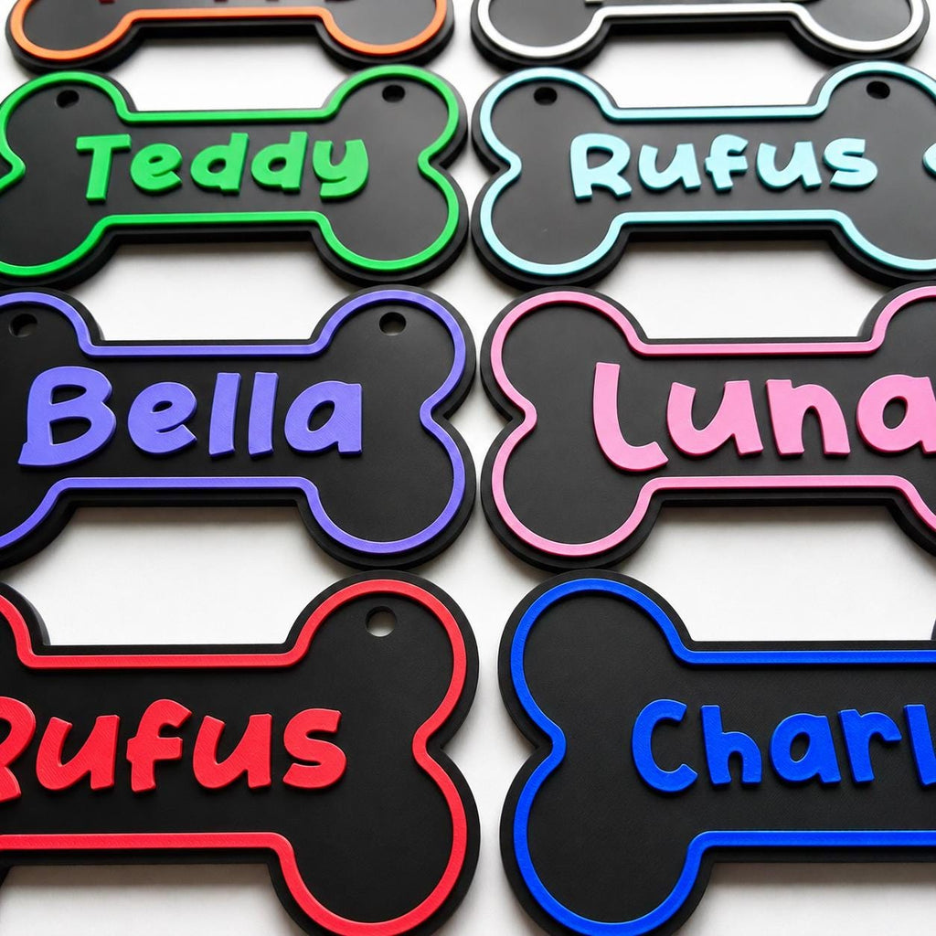Personalised Dog Name Bone Sign – Custom Pet Crate Cage House Decoration Plate