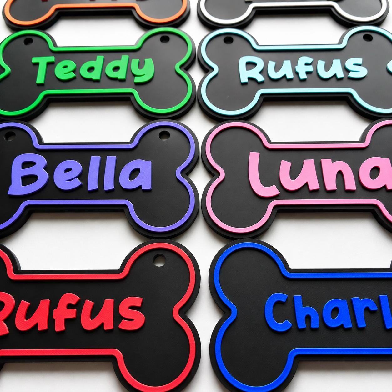 Personalised Dog Name Bone Sign – Custom Pet Crate Cage House Decoration Plate