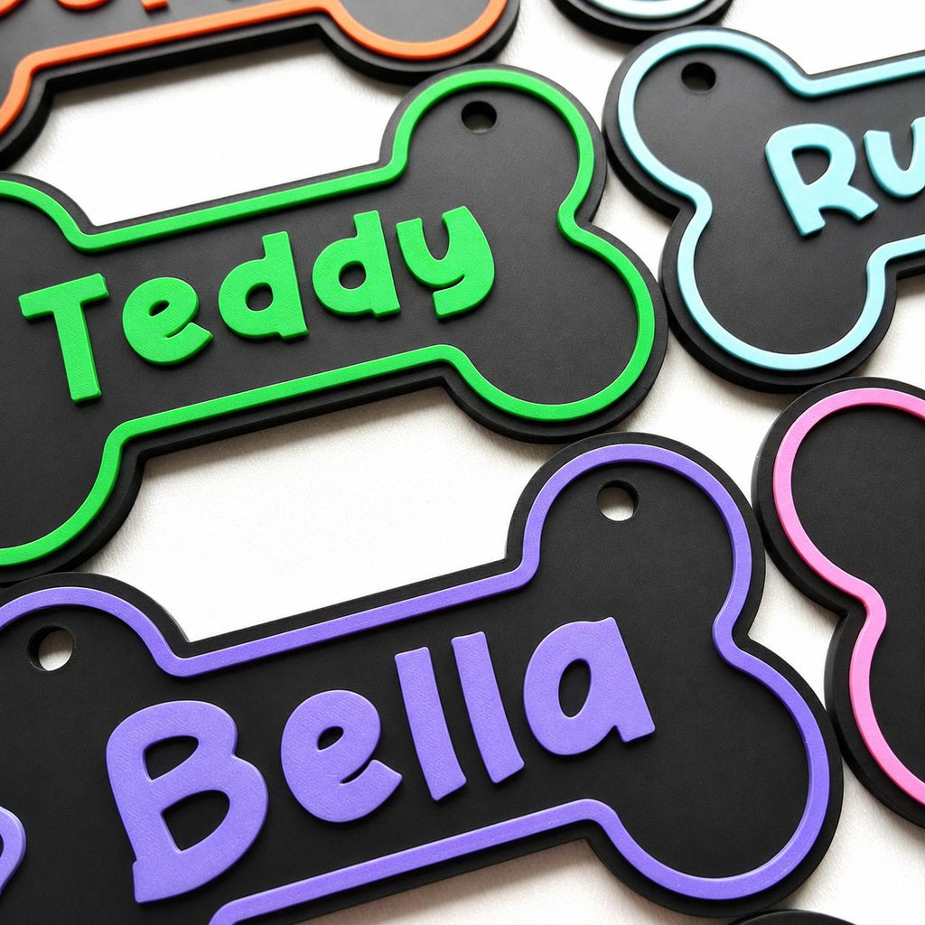 Personalised Dog Name Bone Sign – Custom Pet Crate Cage House Decoration Plate
