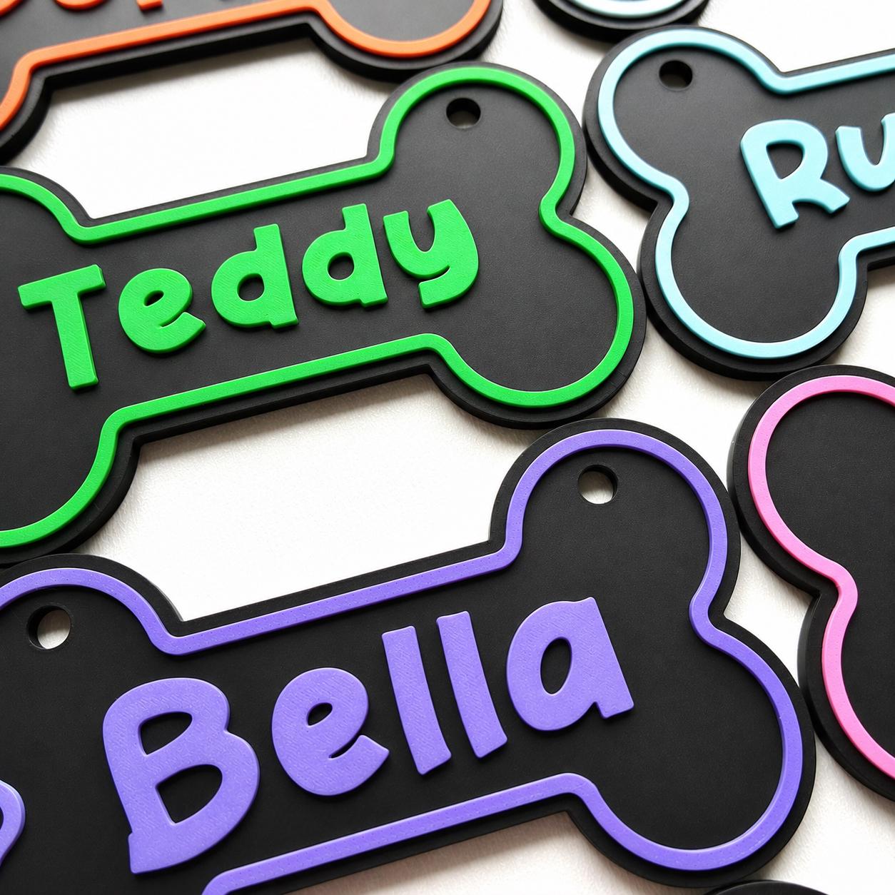 Personalised Dog Name Bone Sign – Custom Pet Crate Cage House Decoration Plate