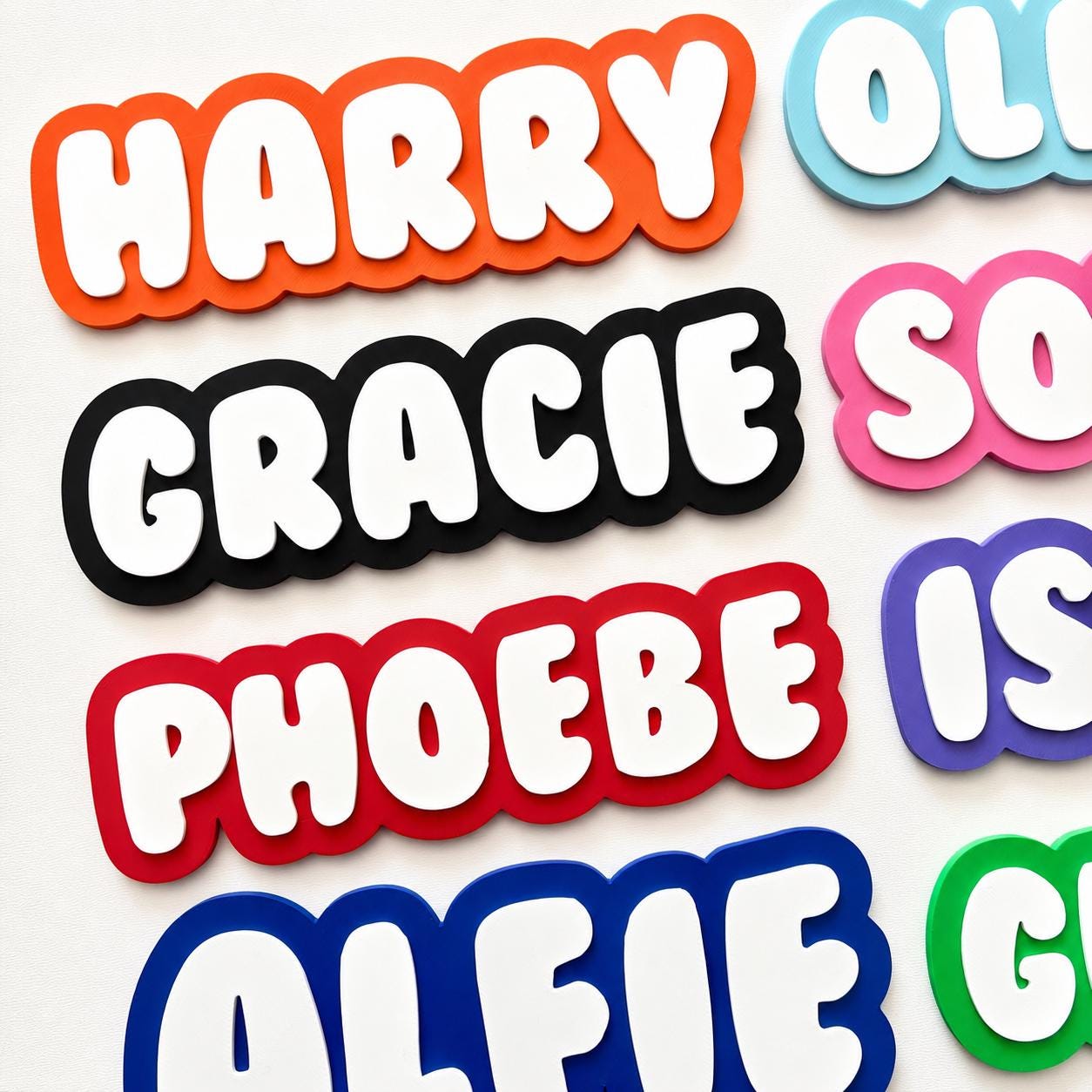 Personalised Kids Name Door Sign – Custom Girls Boys Bedroom Decoration Plate
